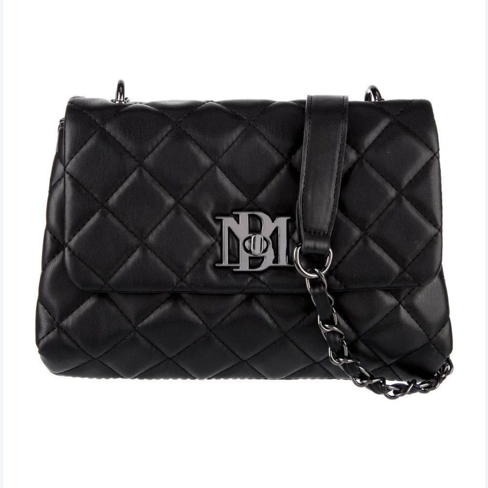 Black Quilted Leather Bag From Badgley Mischka